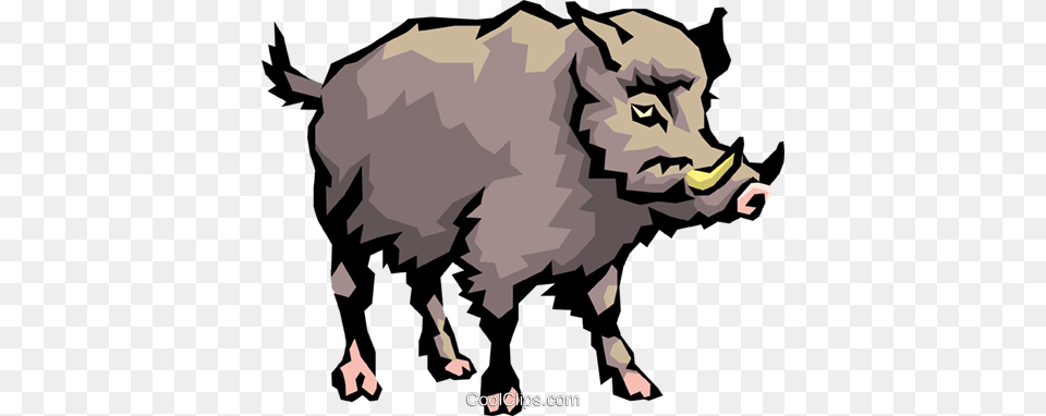 Wild Boar Royalty Vector Clip Art Illustration, Animal, Pig, Mammal, Hog Free Png Download