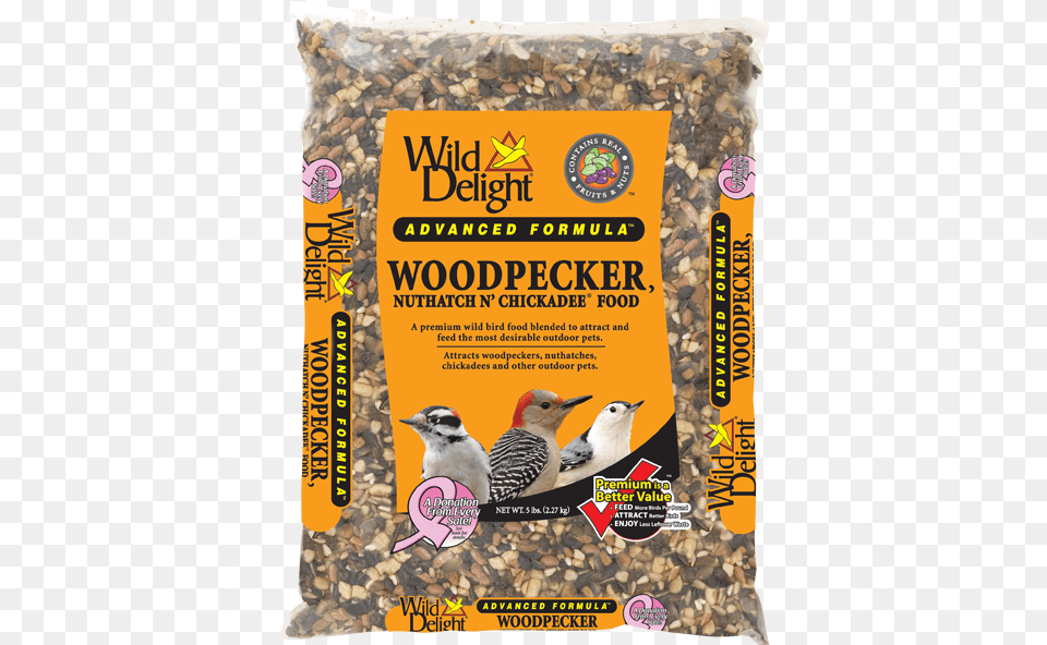 Wild Delight Woodpecker Nuthatch N39 Chickadee Food D Amp D Commodities Ltd Wild Bird Food Woodpecker, Animal, Produce, Grain, Granola Free Png Download