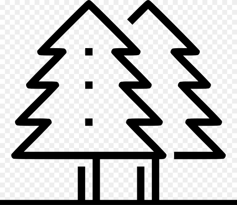 Wild Forest Trees Christmas Tree Symbol, Stencil, Triangle, Christmas Decorations, Festival Free Png Download