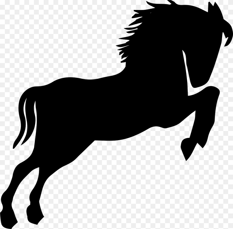 Wild Horse Black Silhouette Looking To Right Standing Siluetas De Animales Salvajes, Stencil, Animal, Mammal Png Image