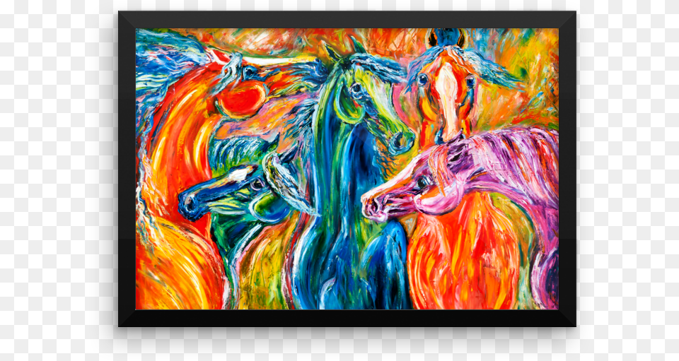 Wild Horse Herd Abstract Painting Quotcoat Of Many Colorsquot Horse, Art, Canvas, Modern Art, Adult Png