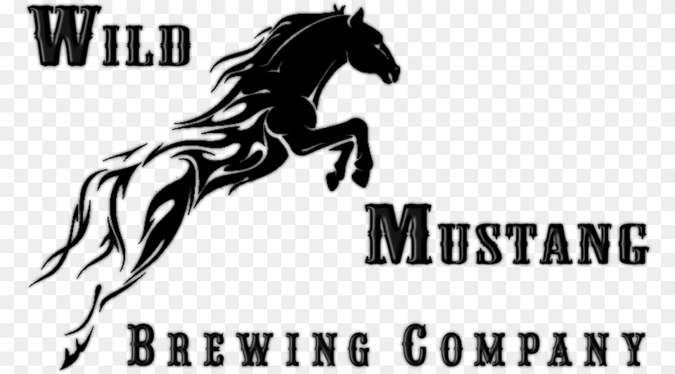Wild Mustang Beer Brewing Company Logo Wall Decal, Silhouette, Blackboard, Text, Person Free Png Download