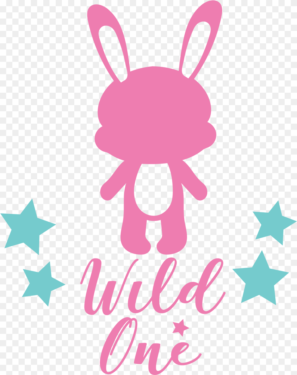 Wild One Bunny Cutting Files Svg Dxf Pdf Eps Included Stars And Moon Stencil, Symbol, Dynamite, Weapon Png