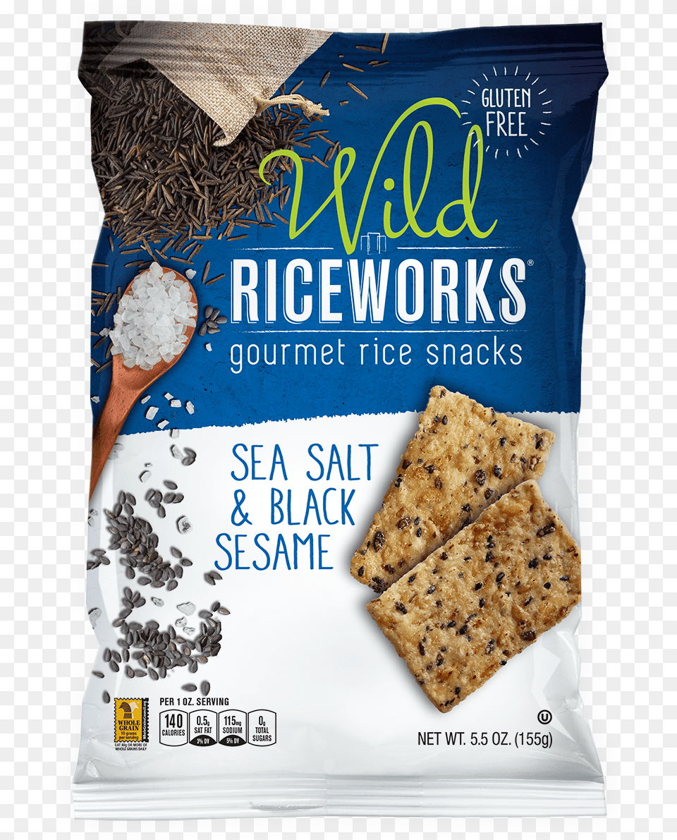 Wild Riceworks Sea Salt Amp Black Sesame Riceworks Sea Salt And Black Sesame, Bread, Cracker, Food Free Png Download