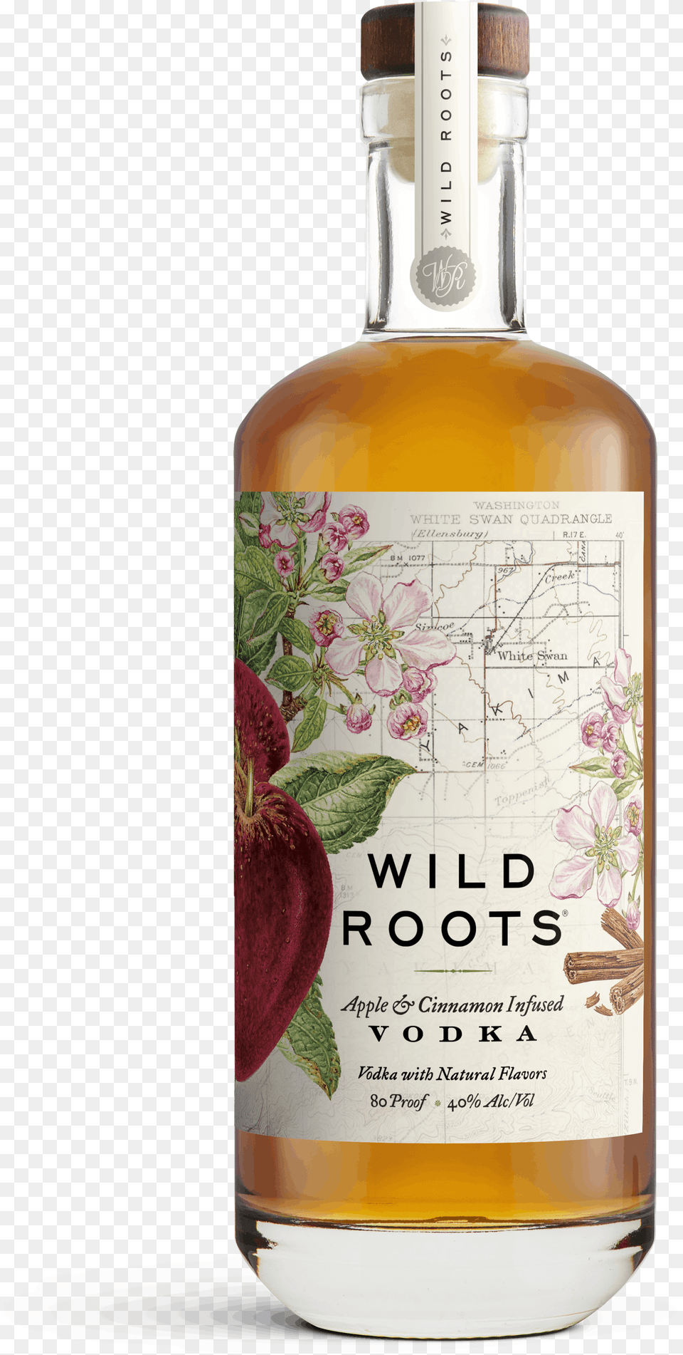 Wild Roots Apple Amp Cinnamon Infused Vodka Wild Roots Cucumber Grapefruit Gin, Alcohol, Beverage, Liquor, Bottle Png