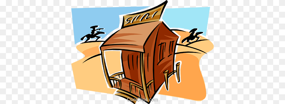 Wild West Royalty Vector Clip Art Illustration, Architecture, Building, Countryside, Hut Free Png Download