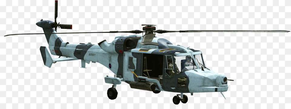 Wildcat Military Helicopter, Aircraft, Transportation, Vehicle, Person Png Image