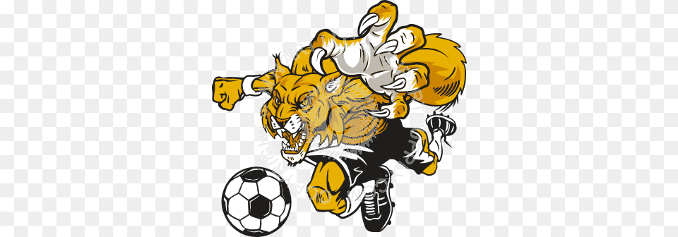 Wildcat Playing Soccer In Color, Sport, Soccer Ball, Ball, Football Free Transparent Png