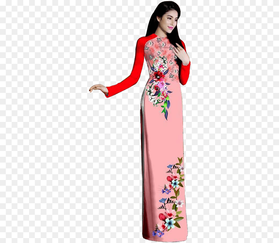 Wilderness Melon Ao Dai, Adult, Sleeve, Person, Long Sleeve Png