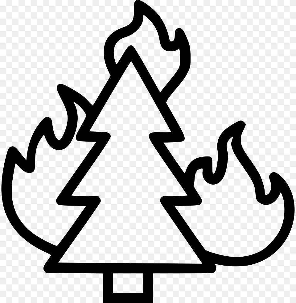 Wildfire Forest Fire Bonfire Combustion Burning Trees Wildfires Black And White, Stencil, Triangle, Symbol, Dynamite Png