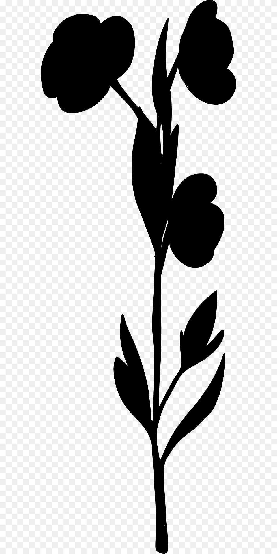 Wildflowers Silhouette, Leaf, Plant, Stencil, Art Png