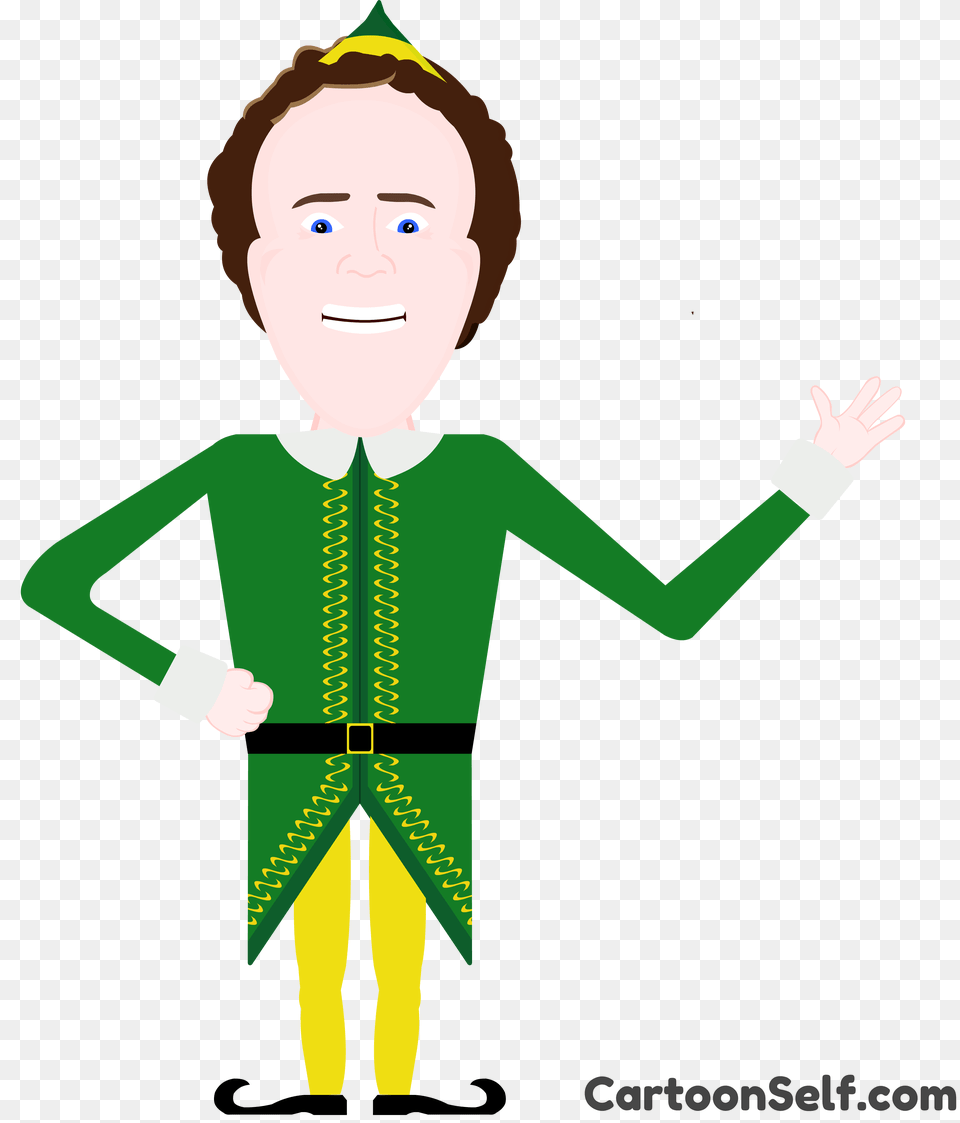 Will Ferrell In Elf Cartoonself, Clothing, Costume, Sleeve, Person Free Png