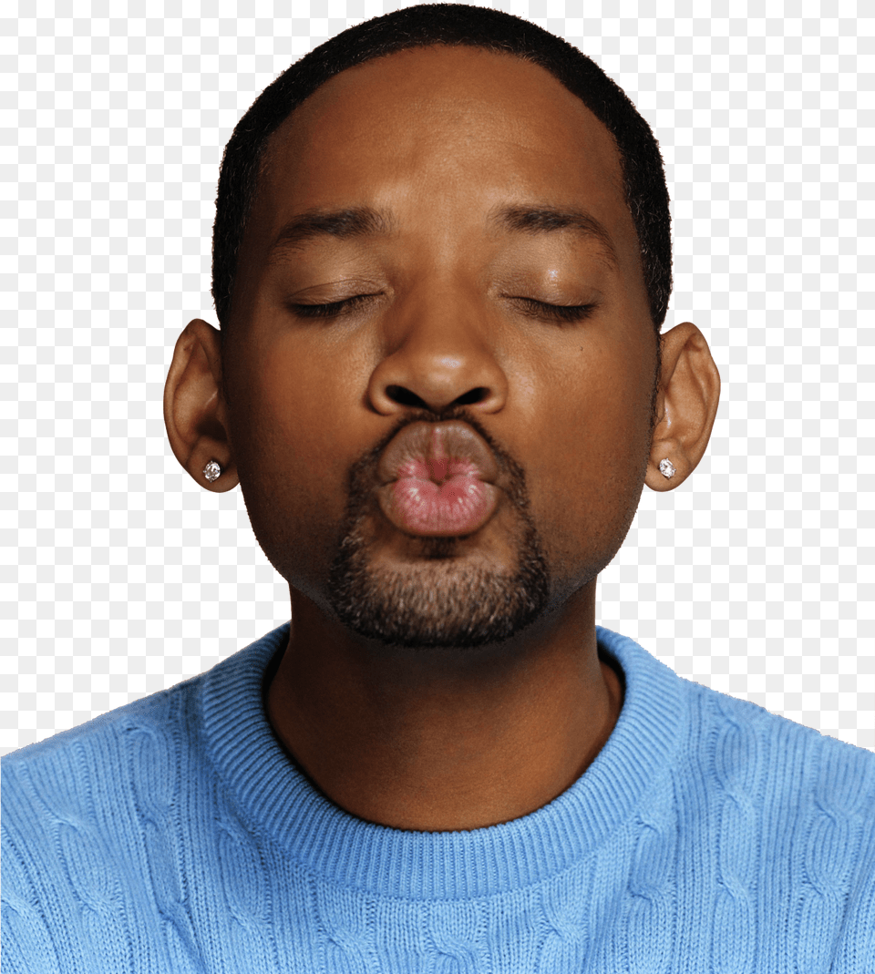 Will Smith Kiss Face, Person, Head, Adult, Male Png