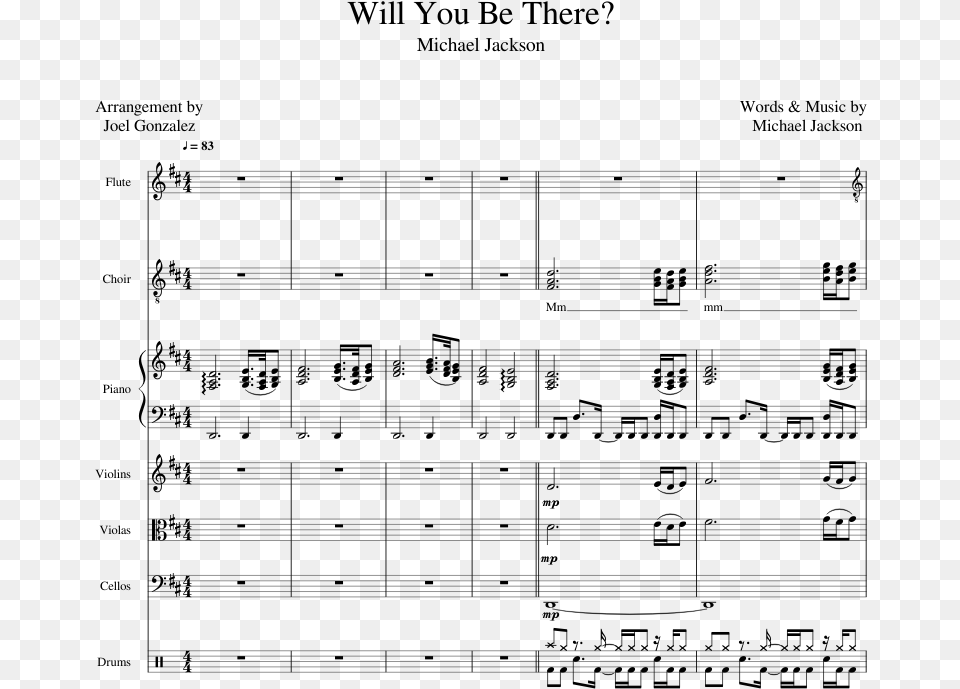 Will You Be There Sheet Music For Flute Piano Synthesizer Sheet Music, Gray Png