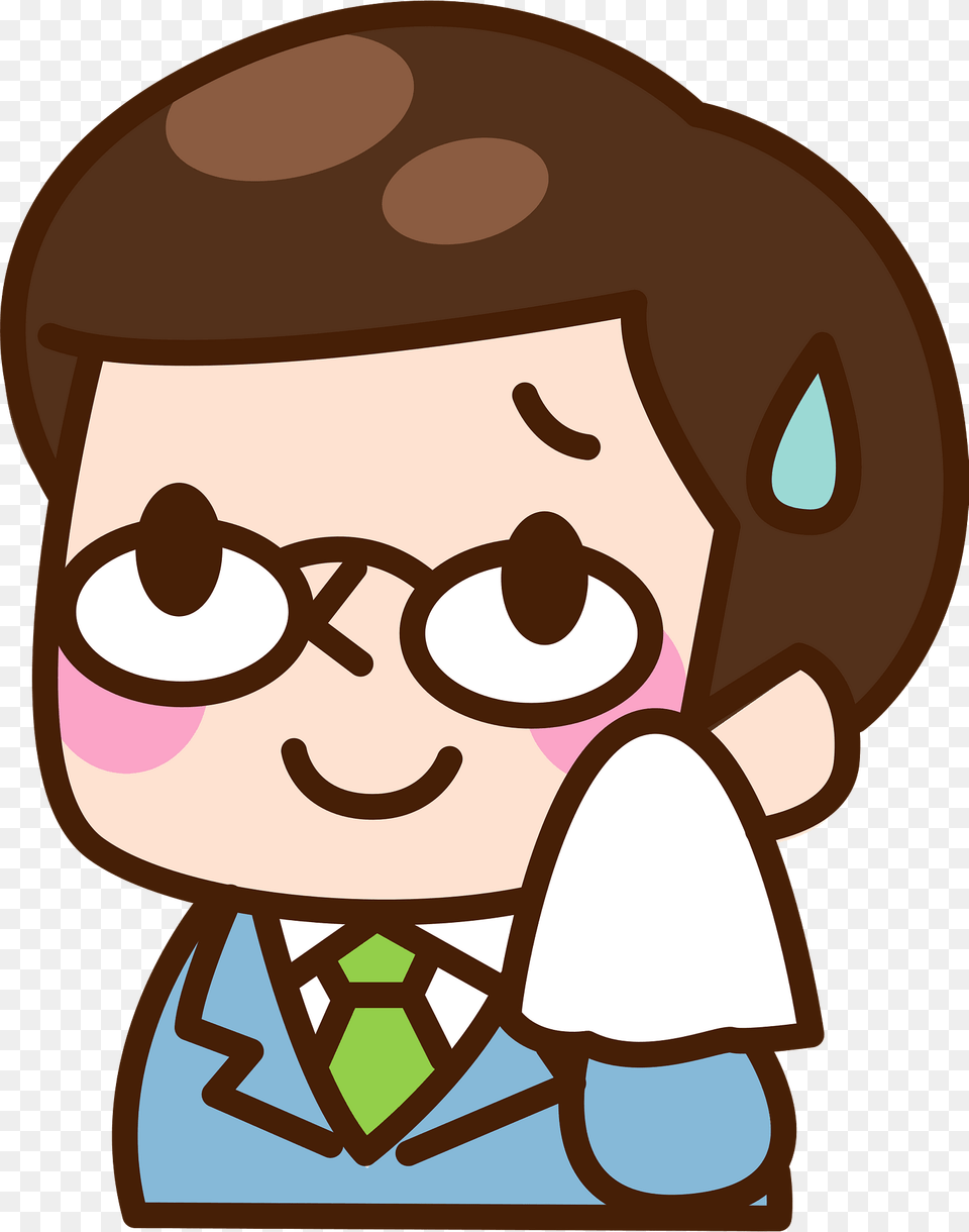 William Businessman Is In A Cold Sweat Clipart, Cartoon Free Transparent Png