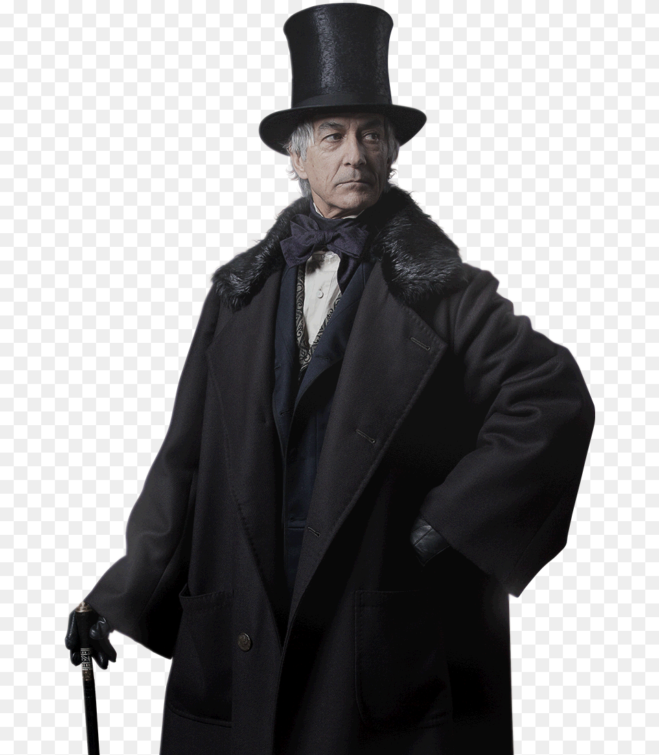 William Seward In The Movie Lincoln, Clothing, Coat, Overcoat, Hat Png Image