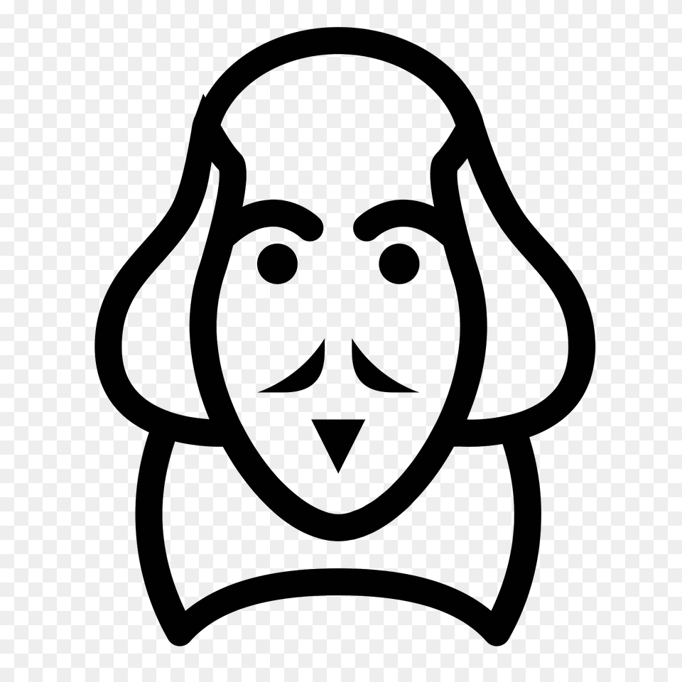 William Shakespeare Icon, Gray Png