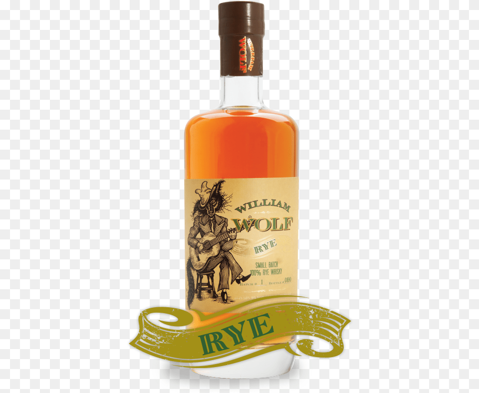 William Wolf Pecan Bourbon Whiskey Wolf, Alcohol, Beverage, Liquor, Adult Free Png