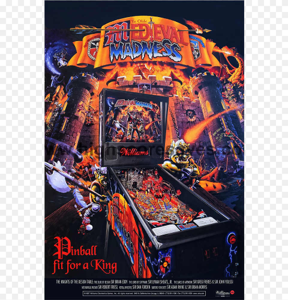 Williams Medieval Madness, Arcade Game Machine, Game, Advertisement, Poster Free Transparent Png