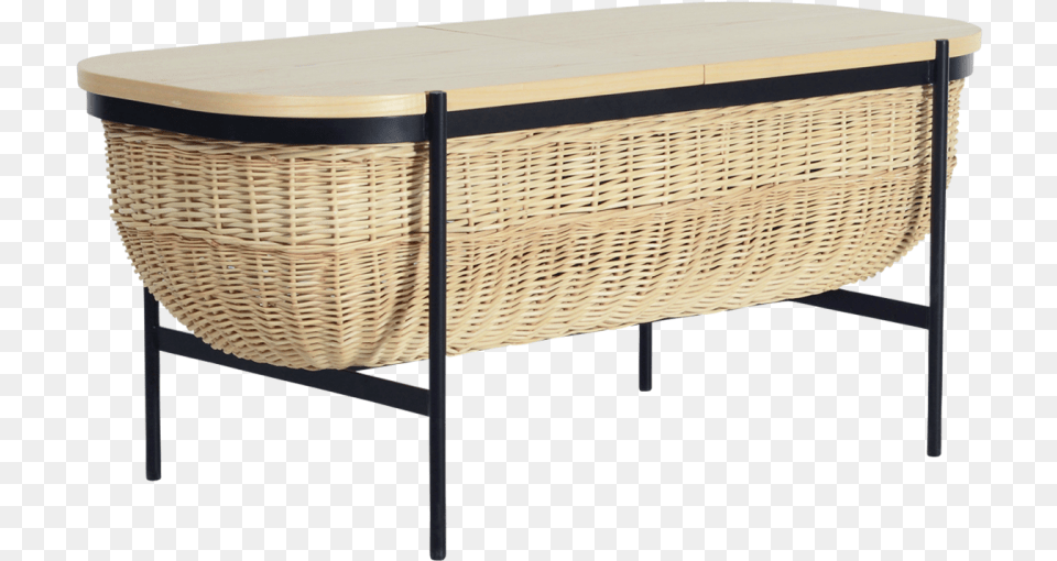 Willow Bench Black 2 Wicker, Furniture, Table, Coffee Table, Sideboard Free Png Download