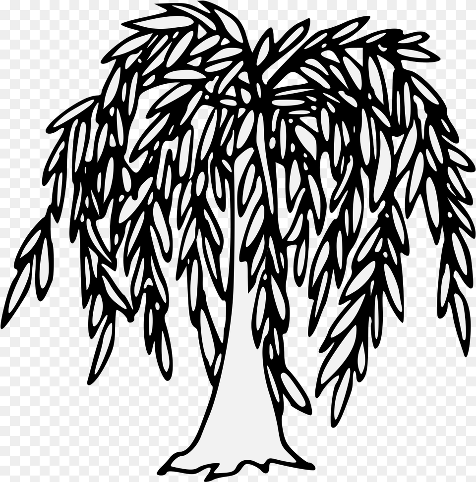 Willow Traceable Willow Tree, Plant, Stencil, Art, Drawing Free Transparent Png