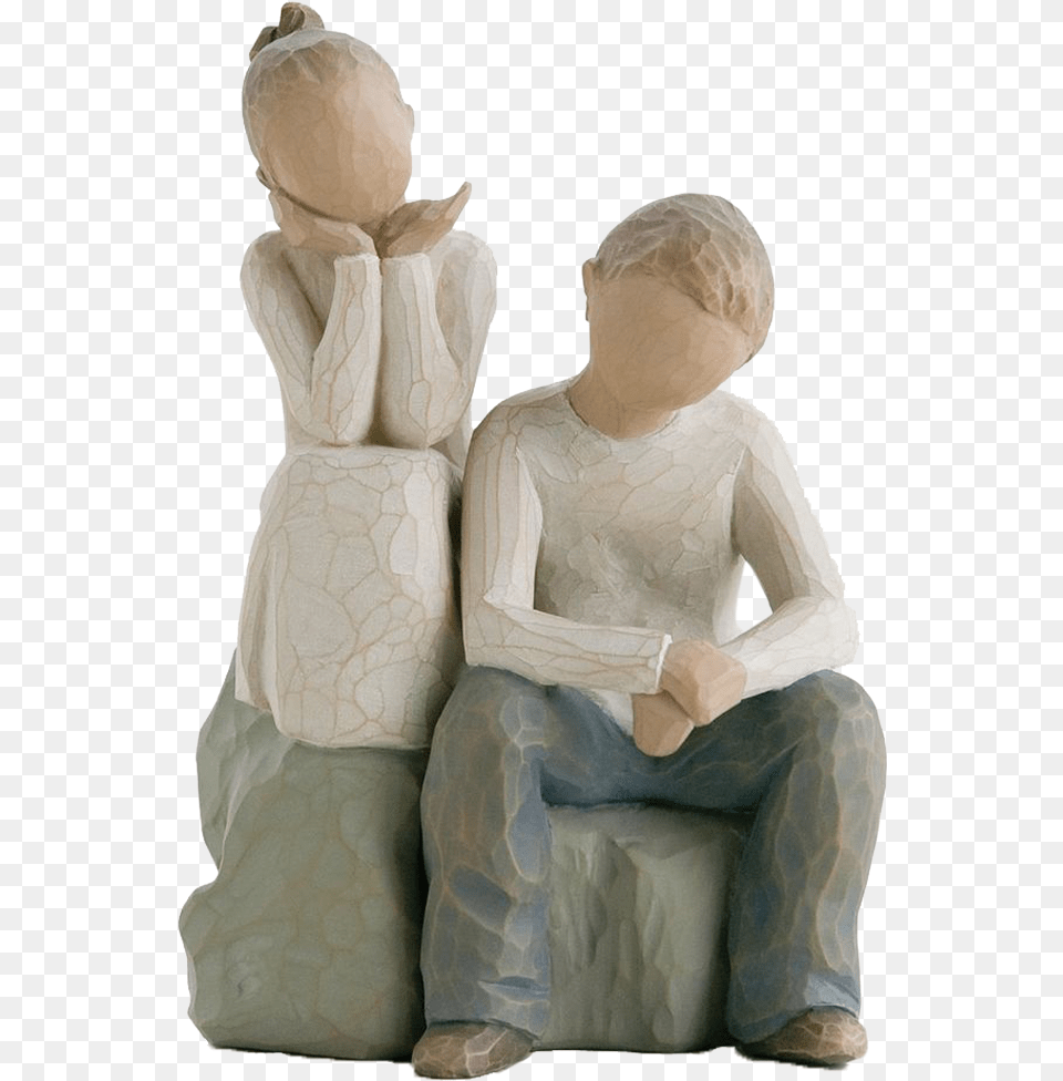 Willow Tree Brother And Sister, Figurine, Boy, Child, Male Free Png