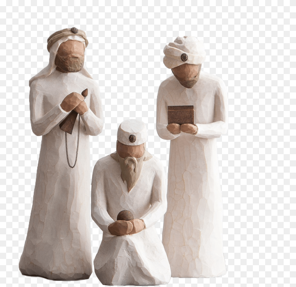 Willow Tree Nativity Wisemen Figurines Willow Tree Nativity Wisemen, Adult, Clothing, Hat, Male Png