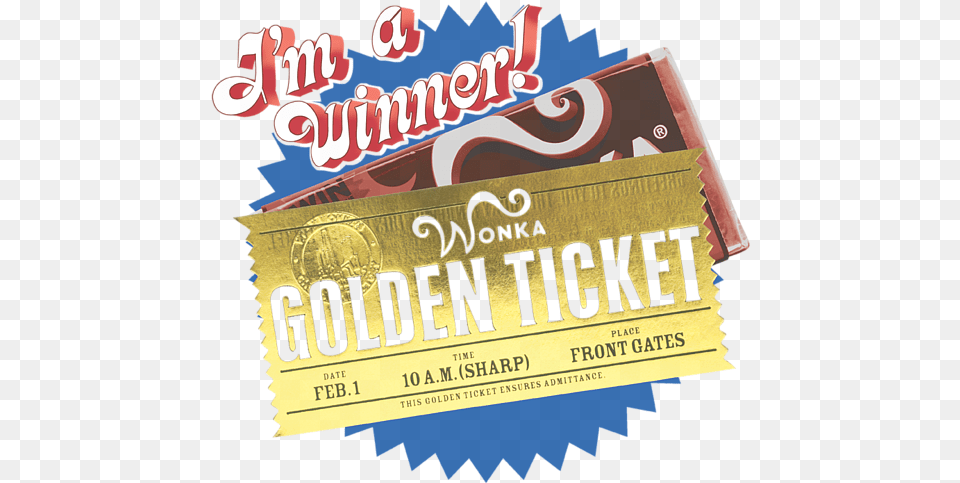 Willy Wonka Candy Company, Paper, Advertisement, Text, Ticket Free Png Download