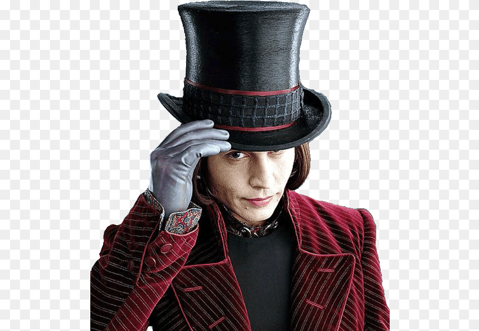 Willy Wonka Charlie And The Chocolate Factory Movie Cover, Clothing, Coat, Hat, Adult Free Png