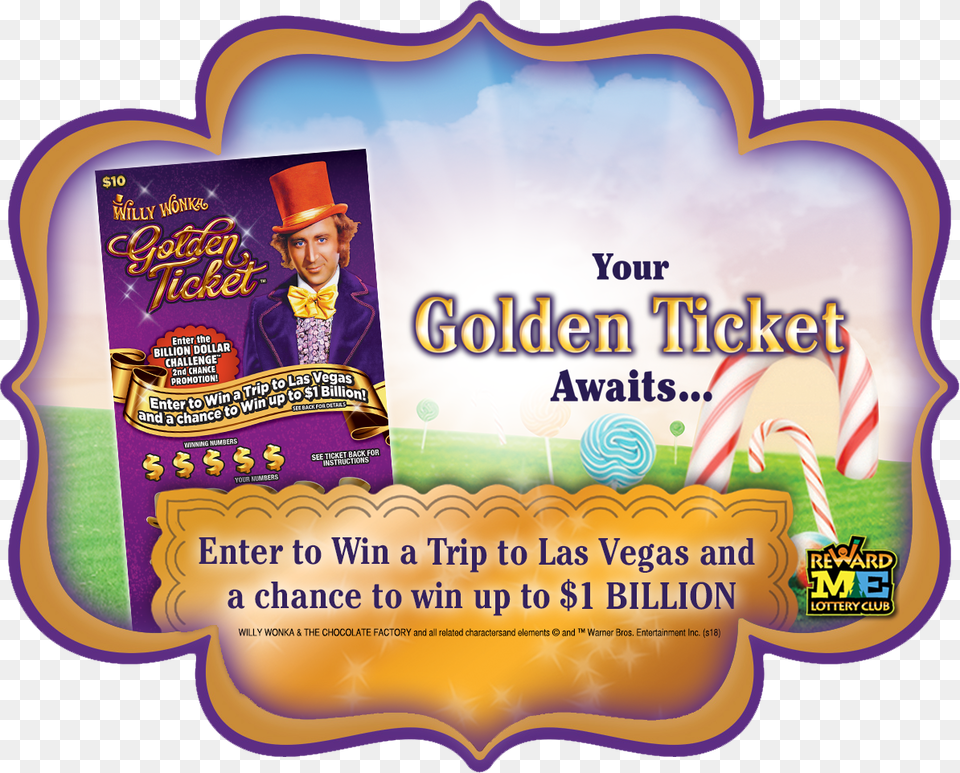 Willy Wonka Golden Ticket, Advertisement, Poster, Woman, People Free Png