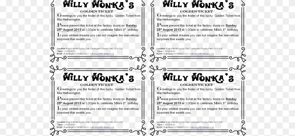 Willy Wonka Golden Ticket Template Custom Cold Porcelain Clay Clown Figurine Bow Center, License Plate, Transportation, Vehicle, Text Free Transparent Png