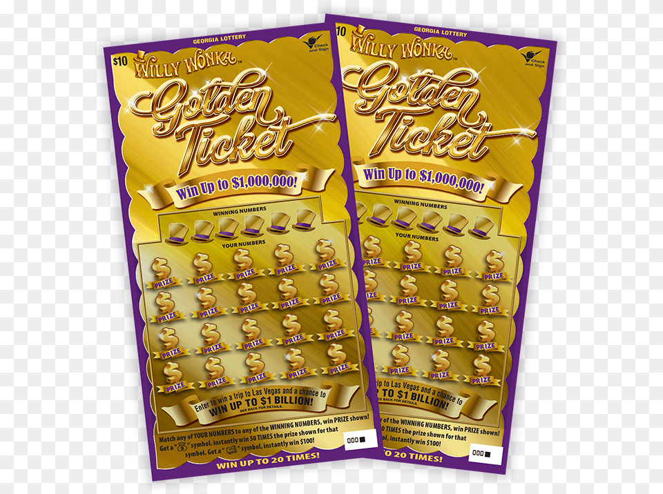 Willy Wonka Golden Ticket Willy Wonka, Advertisement, Poster, Food, Snack Free Png Download