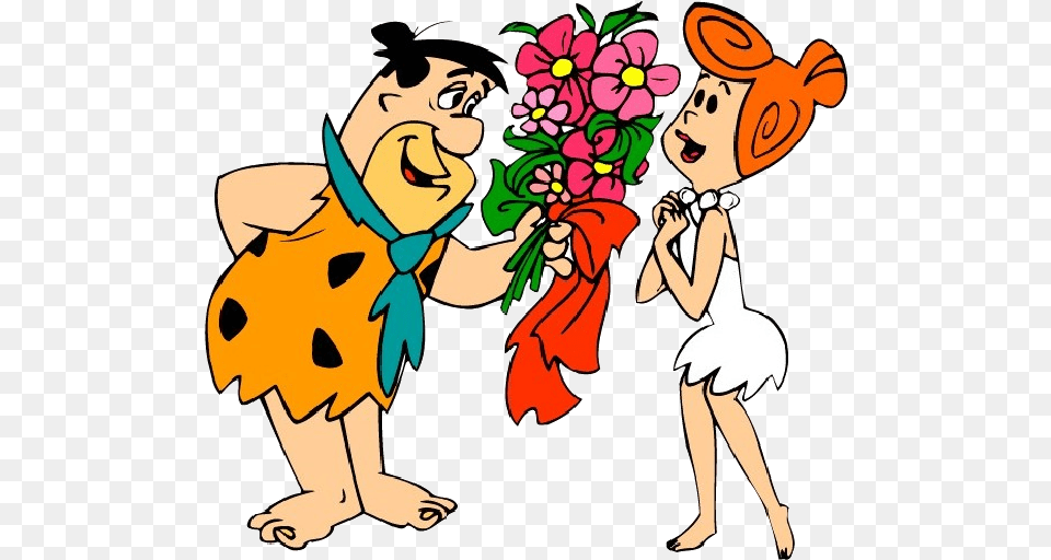 Wilma Flintstone Fred Flintstone Dino Pebbles Flinstone Fred Flinstone With Flowers, Adult, Female, Person, Woman Free Png Download