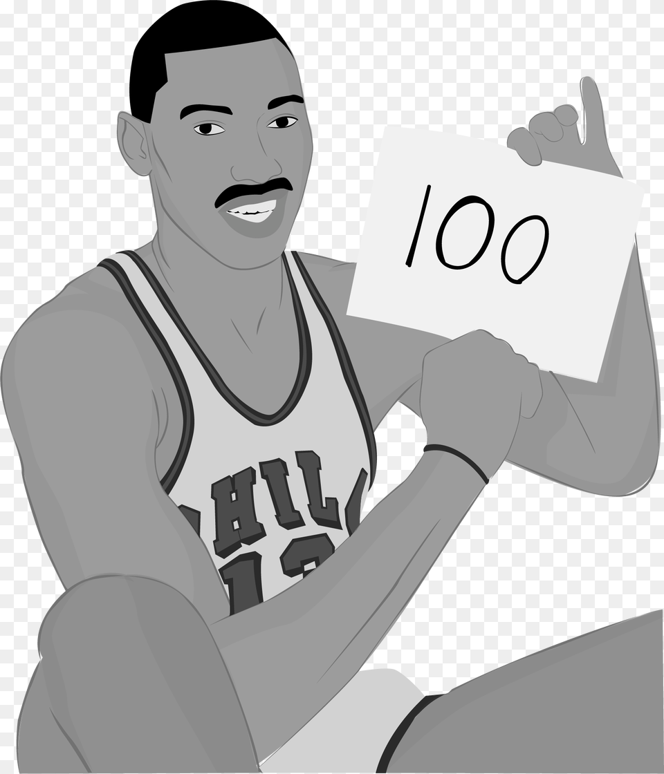 Wilt Chamberlain 100 Points Illustration Happy Birthday Wilt Chamberlain, Adult, Male, Man, Person Png