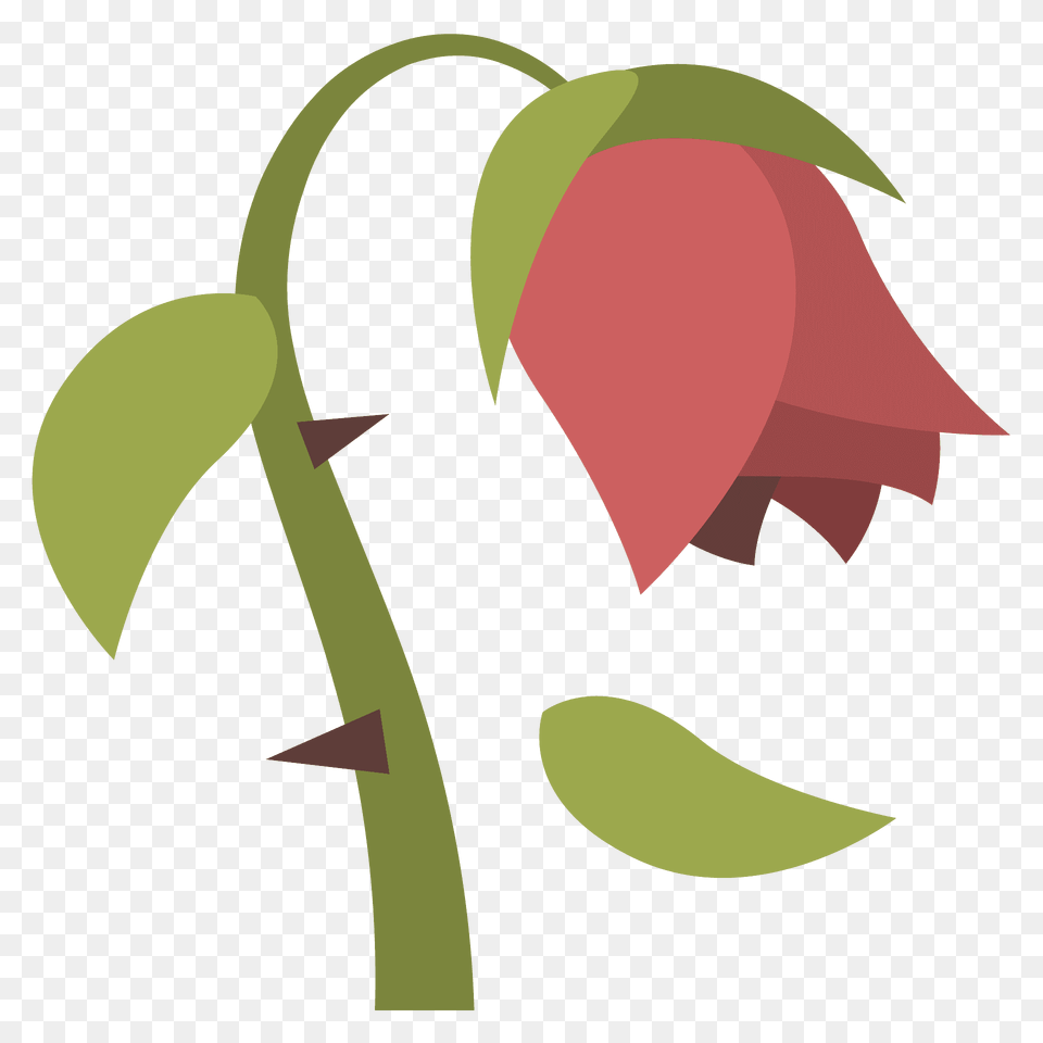 Wilted Flower Emoji Clipart, Petal, Plant, Rose, Leaf Png Image