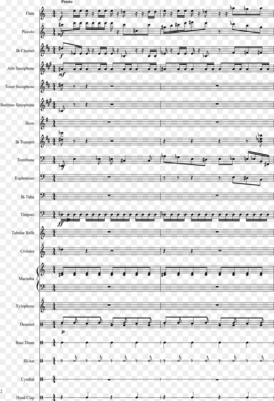 Wily Castle 2 Sheet Music 2 Of 24 Pages Avatar Four Nations Theme Flute Notes, Gray Free Png Download