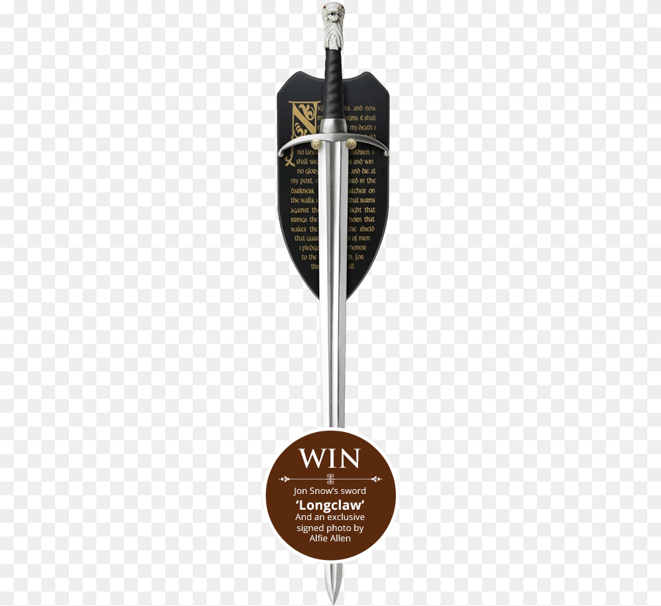Win A Replica Of Jon Snow39s Sword 39longclaw39 Game Of Thrones Longclaw Metal Sword Of Jon Snow, Weapon, Blade, Dagger, Knife Png Image