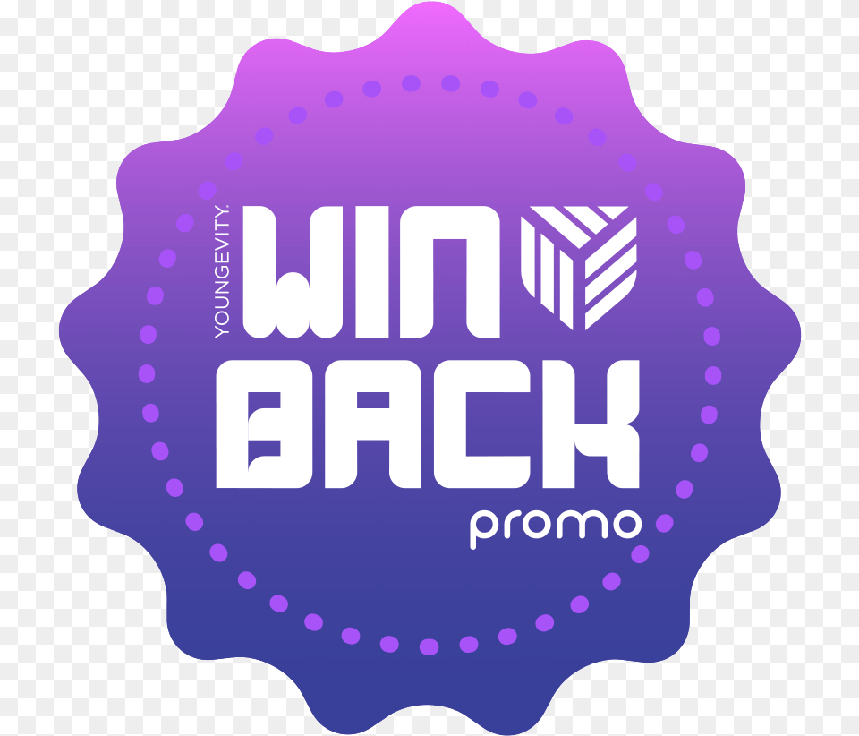 Win Back Promo Graphic Design, Purple, Badge, Logo, Symbol Free Transparent Png