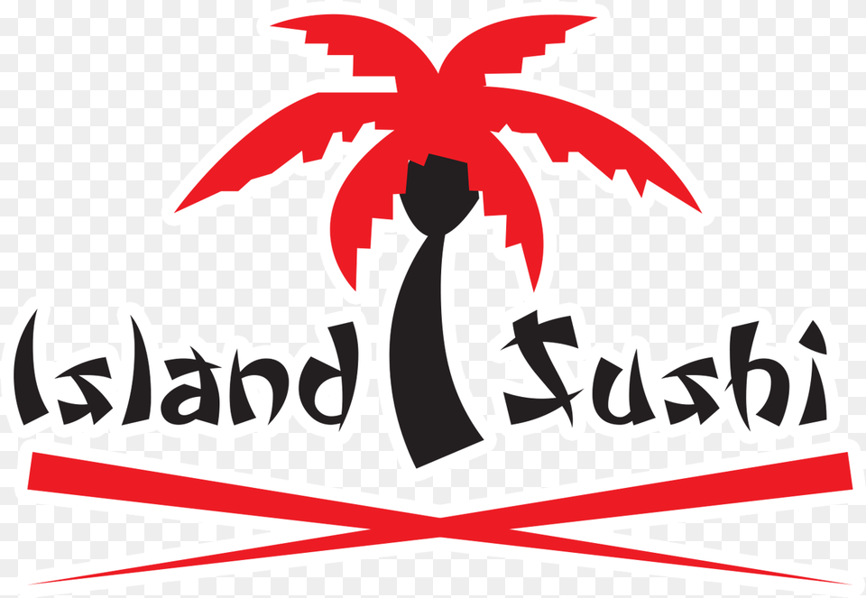 Win Island Sushi Of De Pere Palm Trees Clipart Full Cartoon Sushi, Emblem, Logo, Symbol, Sticker Free Png Download