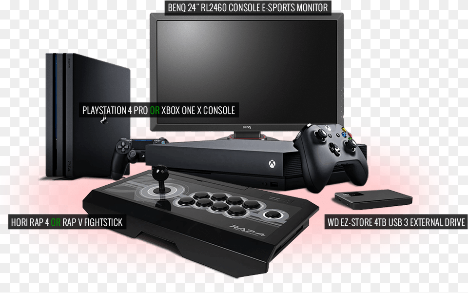 Win Ps4 Pro Or Xbox One X Gaming Monitor Hdd Fightstick Product Sample, Computer Hardware, Electronics, Hardware, Screen Free Transparent Png