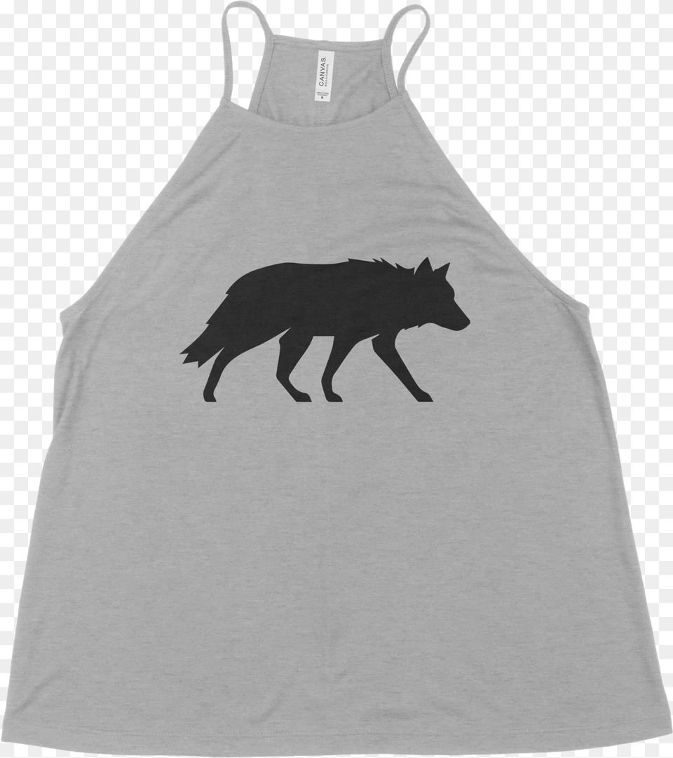 Win Well Wolf Logo Tank Grayclass Lazyload Lazyload Silhouette, Clothing, Shirt, Animal, Horse Free Png Download