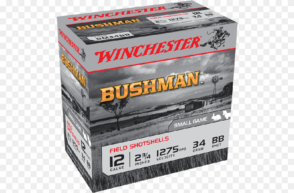Winchester Bushman 12g Bb 2 34quot 34gm 25pk Winchester Buckshot Australia, Box, Cardboard, Carton, Book Png Image