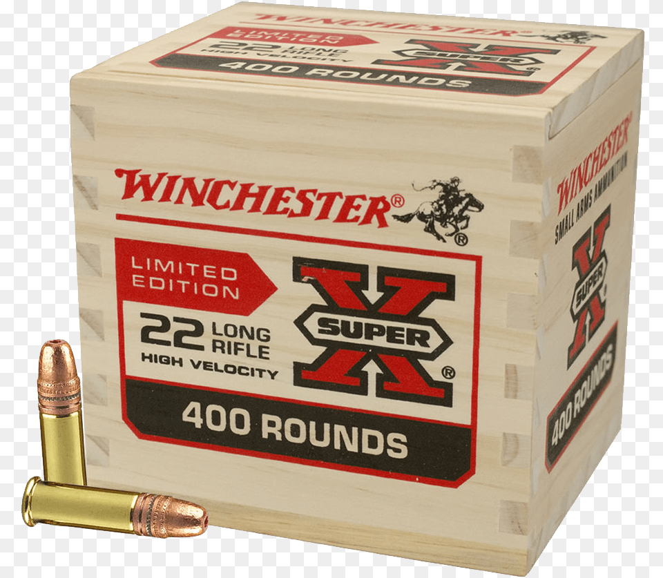 Winchester Super X Ammunition 22 Long Rifle 36 Grain 22lr Rounds 400 Box, Weapon, Bullet Free Png Download