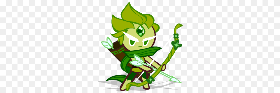Wind Archer Cookie Run, Green, Bow, Weapon, Elf Png Image