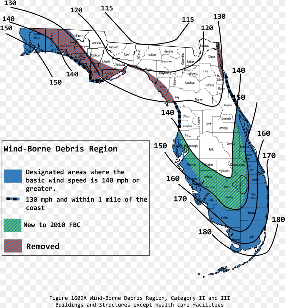 Wind Borne Debris Florida Wind Zone Map 2016, Outdoors, Land, Nature, Chart Free Transparent Png