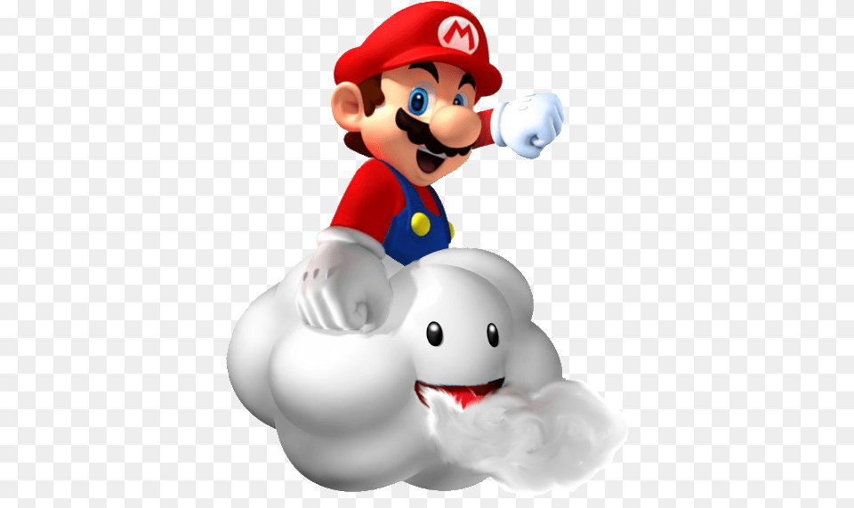 Wind Cloud Mario On A Cloud, Game, Super Mario, Baby, Person Free Png Download
