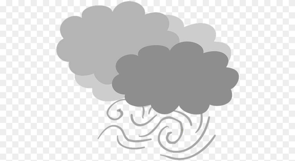 Wind Cloudy Gray Clouds Weather Cartoon Storm Cloud Free Png Download