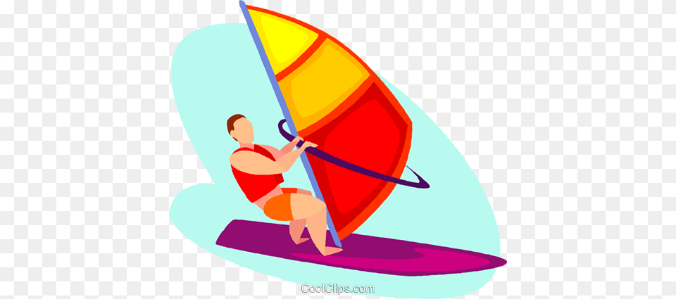 Wind Surfer Royalty Vector Clip Art Illustration, Water, Surfing, Sport, Sea Waves Free Transparent Png