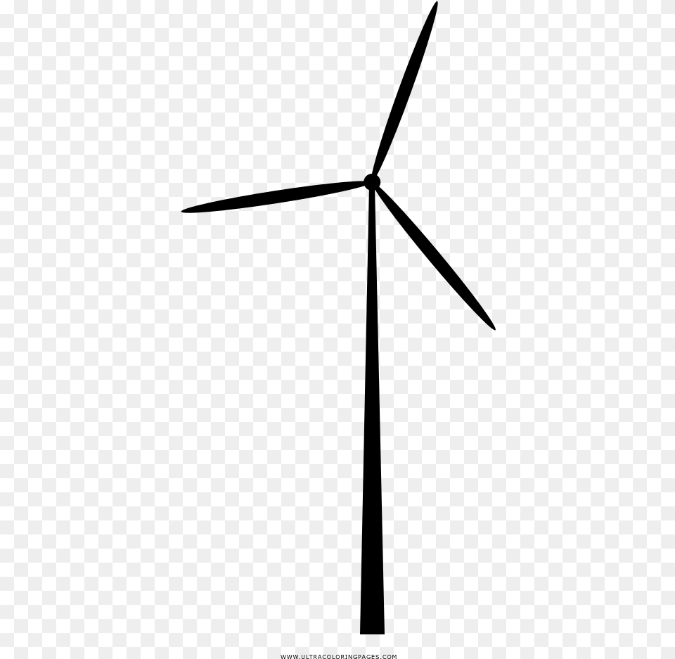 Wind Turbine Coloring, Gray Png