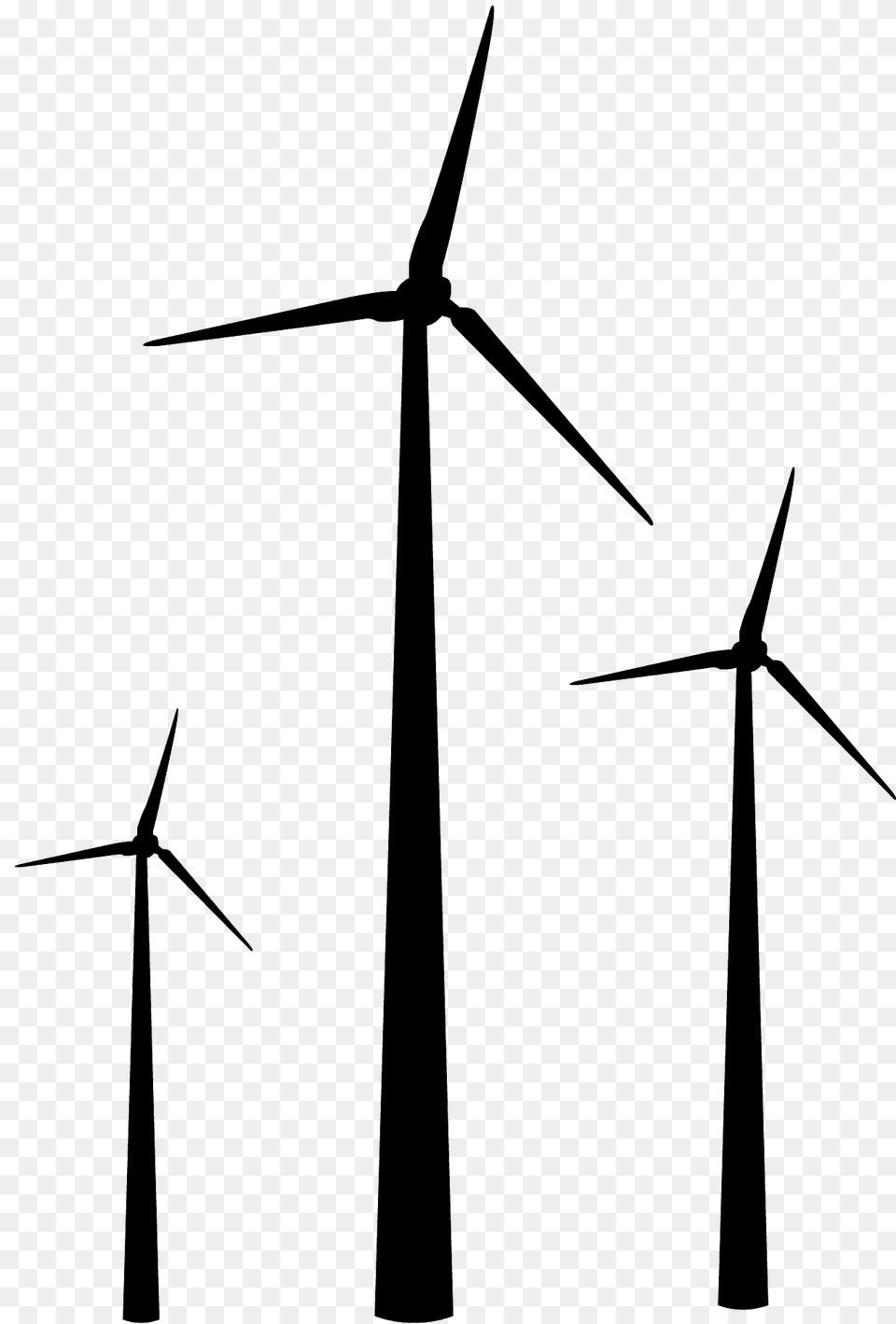 Wind Turbines Silhouette, Engine, Machine, Motor, Turbine Png Image